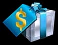 Gift box with a discount tag