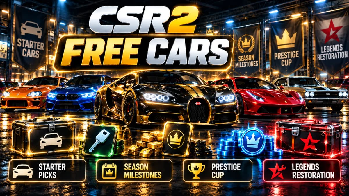 CSR2 free Cars from starter picks, season milestones, the Prestige Cup and Legends restoration