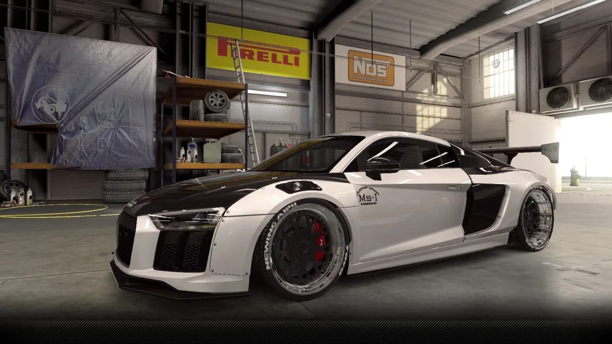 Audi NEWING Alpil R8 RSR CSR2 season prize car in GlacierWhite