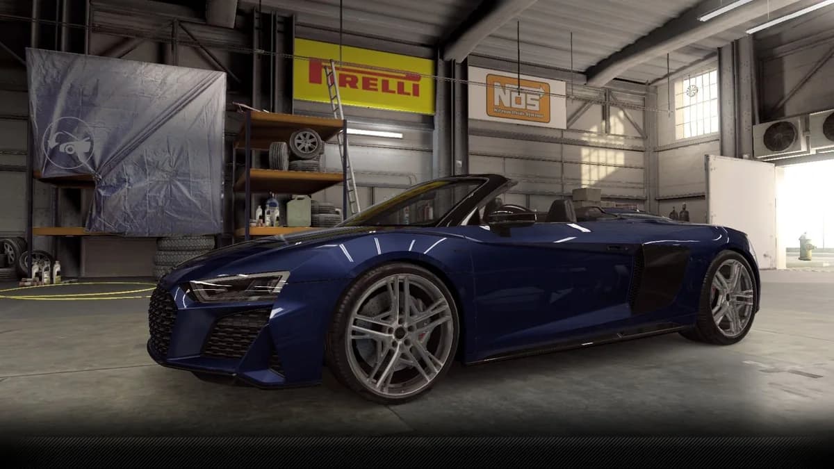 Audi R8 Spyder V10 CSR2 season prize car in AscariBlue