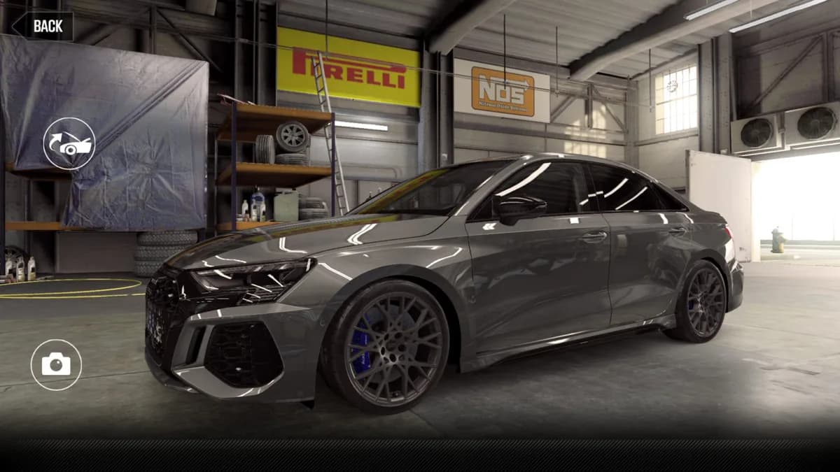 Audi RS 3 performance edition CSR2 season prize car in DaytonaGray
