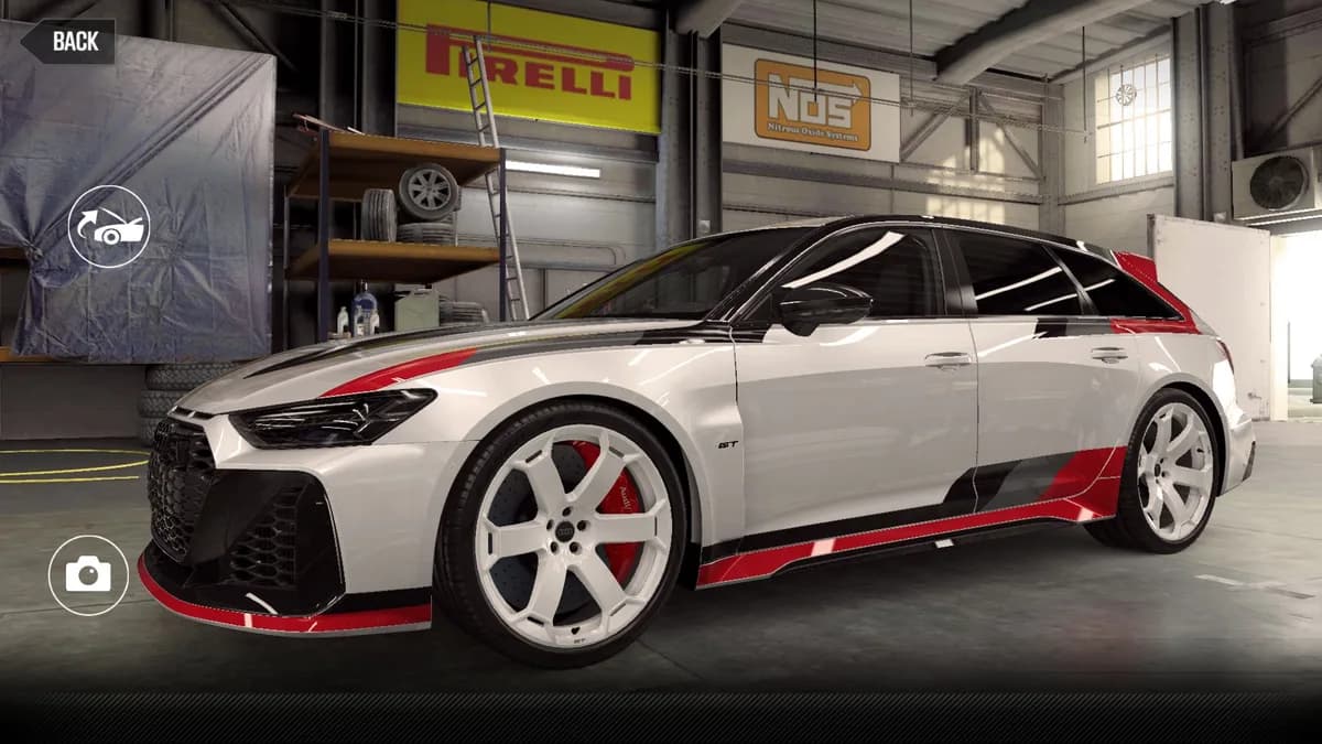 Audi RS 6 Avant GT CSR2 season prize car in ArkonaWhite