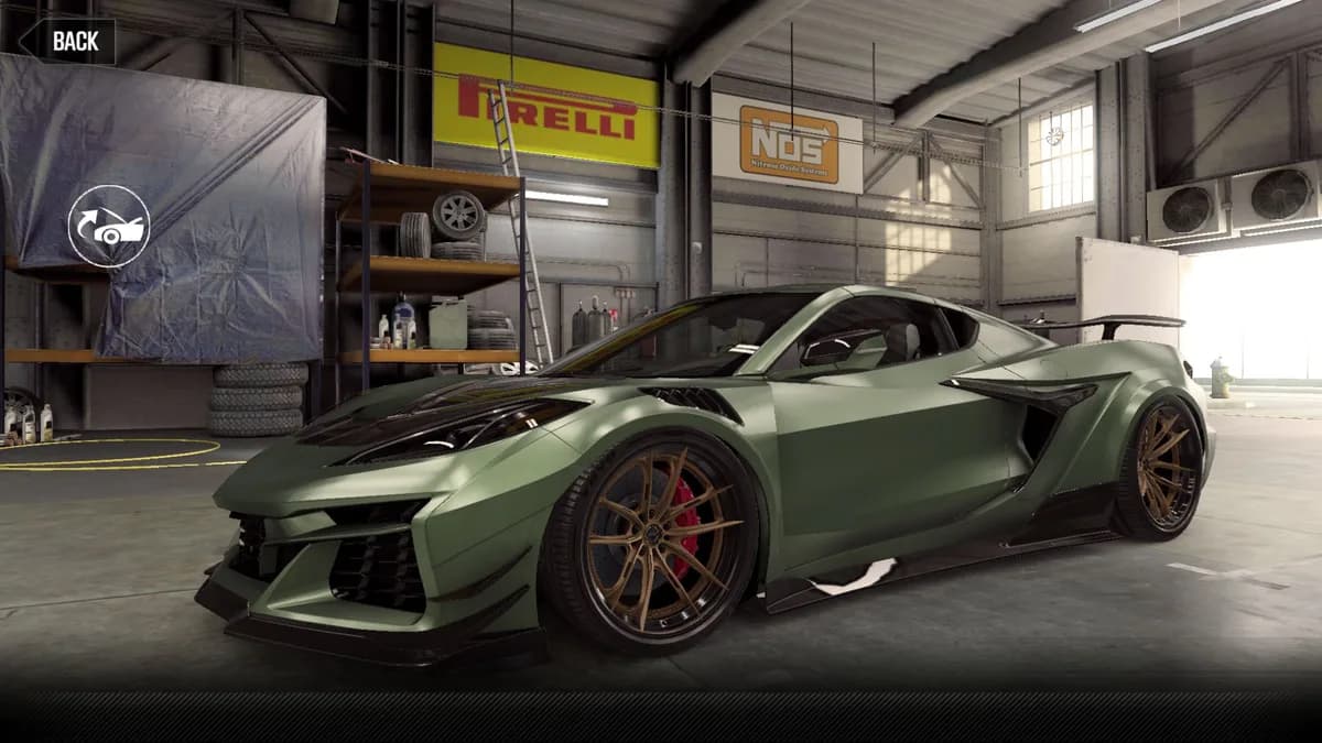Chevrolet Label Motorsports Corvette C8 Z06 CSR2 season prize car in SatinMetallicMillenniumJade