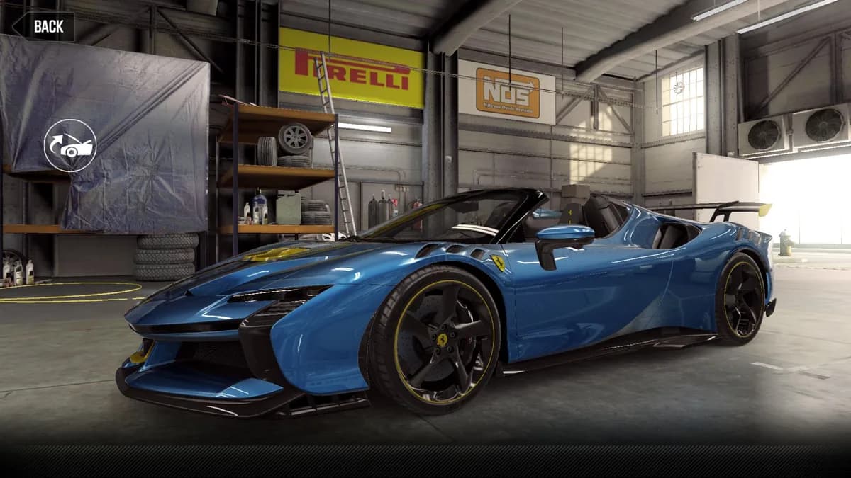 Ferrari SF90 XX Spider CSR2 season prize car in BluCorsa