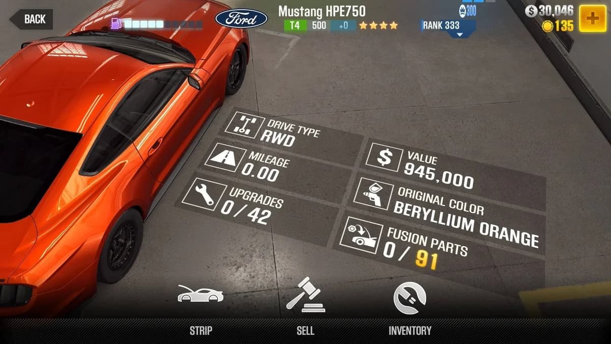 Ford Mustang HPE750 CSR2 fusion parts and upgrade breakdown, tier 4 gold star car
