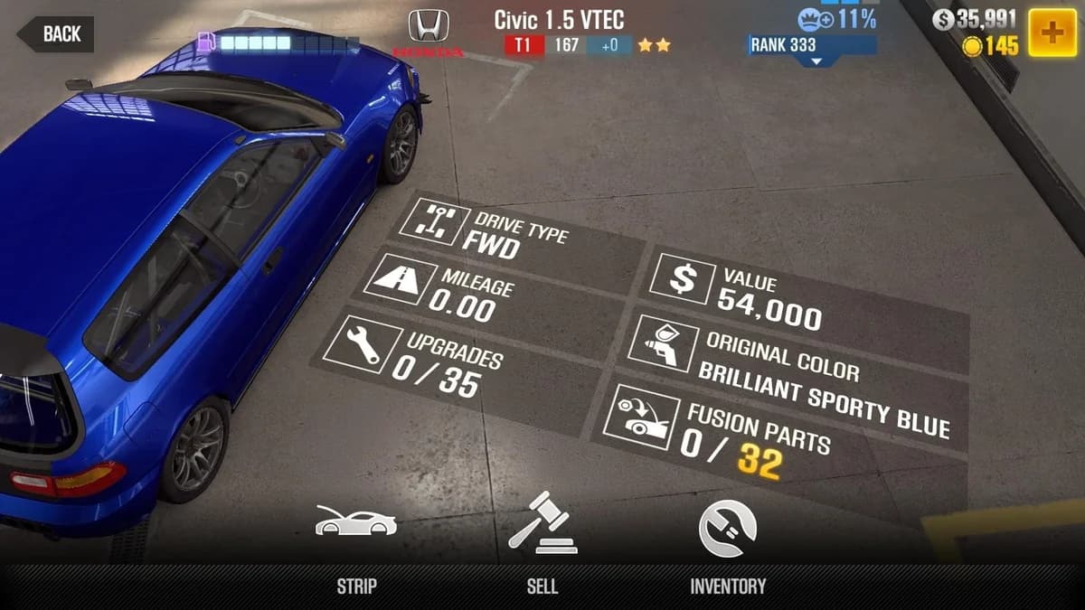 Honda Civic 1.5 VTEC CSR2 fusion parts and upgrade breakdown, tier 1 gold star car
