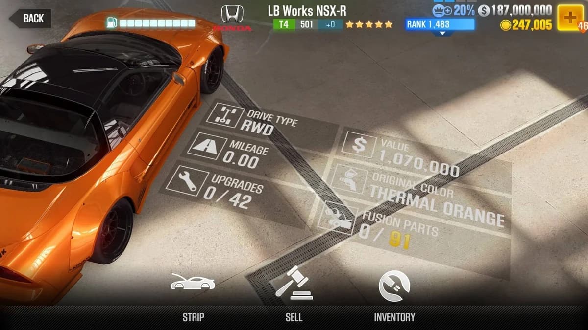 Honda LB Works NSX-R CSR2 fusion parts and upgrade breakdown, tier 4 gold star car