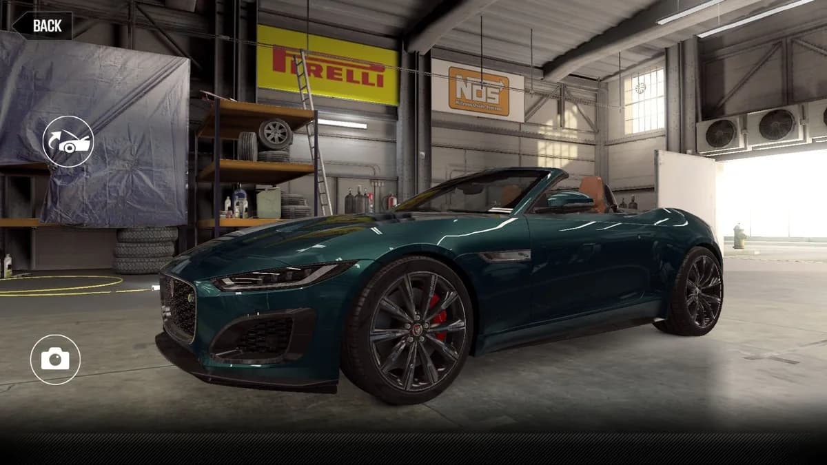 Jaguar F-TYPE R Convertible CSR2 season prize car in BritishRacingGreen