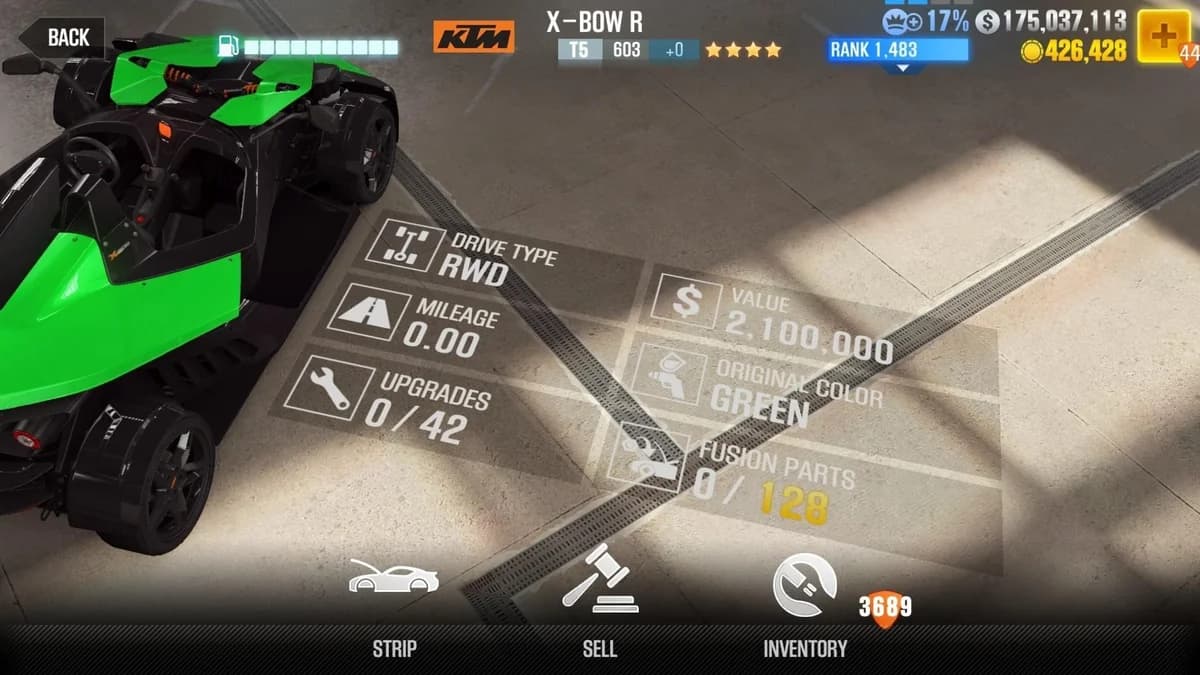 KTM X-BOW R CSR2 fusion parts and upgrade breakdown, tier 5 gold star car
