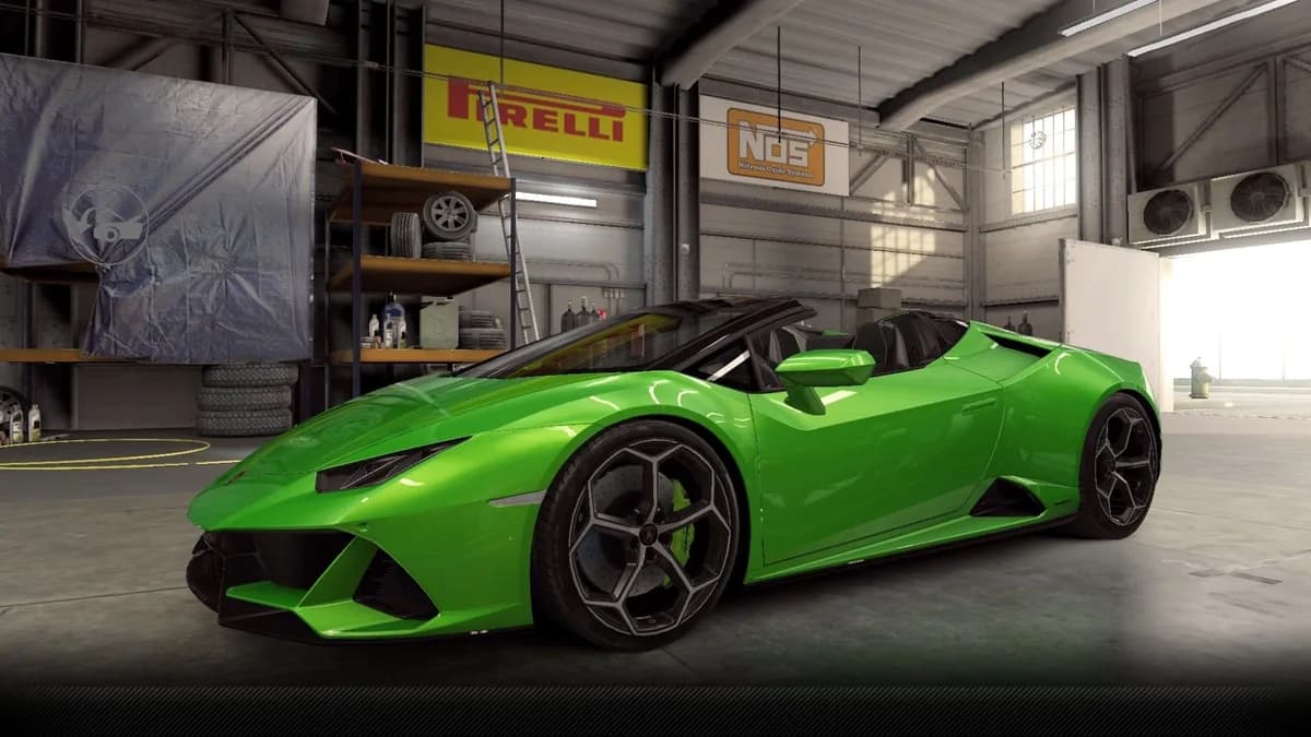 Lamborghini Huracán Evo Spyder CSR2 season prize car in VerdeSelvans