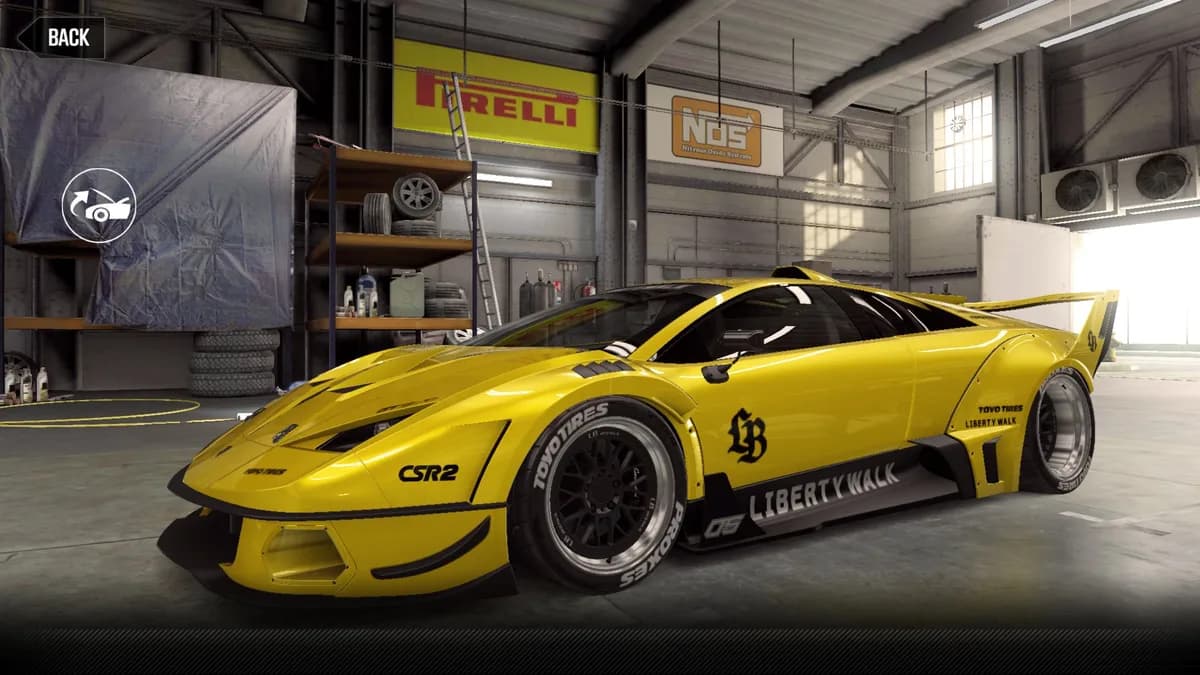 Lamborghini Murciélago LB Silhouette Works CSR2 season prize car in GialloOrion