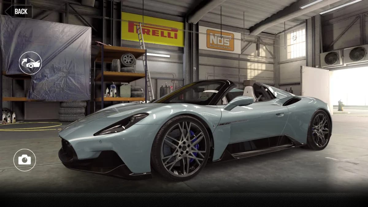 Maserati MC20 Cielo CSR2 season prize car in Acquamarina