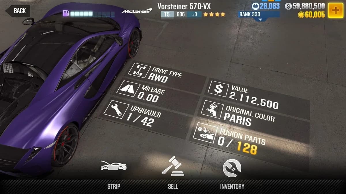McLaren Vorsteiner 570-VX CSR2 fusion parts and upgrade breakdown, tier 5 gold star car