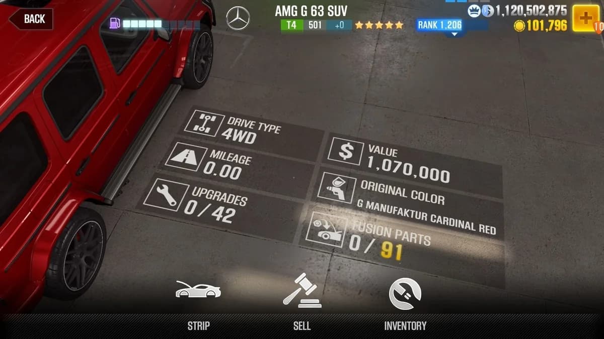 Mercedes-AMG G 63 CSR2 fusion parts and upgrade breakdown, tier 4 gold star car