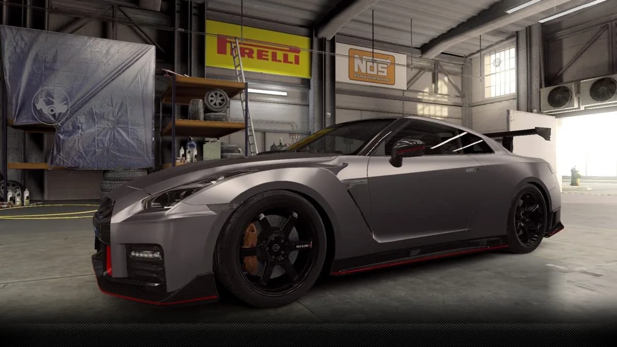 Nissan GT-R NISMO (R35) N Attack Pkg CSR2 season prize car in Low-GlassMatteGray