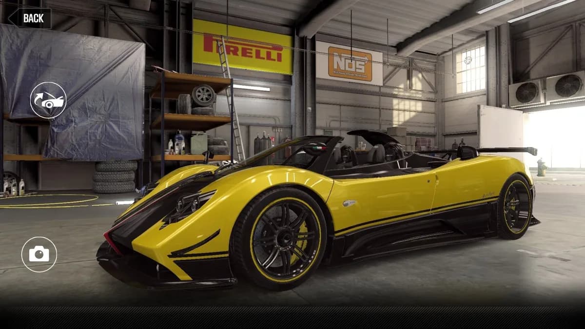 Pagani Zonda Cinque Roadster CSR2 season prize car in BahrainYellow