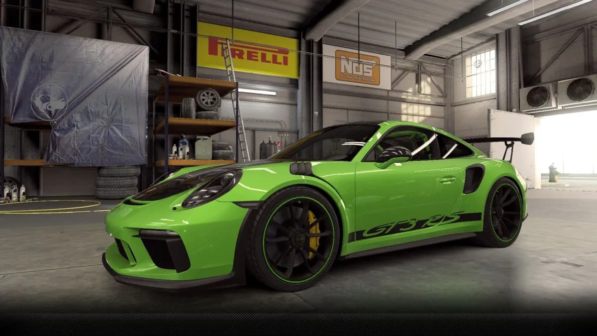 Porsche 911 GT3 RS 'Weissach Package' CSR2 season prize car in LizardGreen