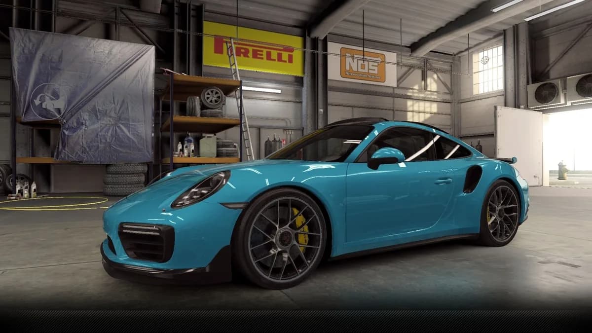 Porsche 911 Turbo S (991) CSR2 season prize car in MiamiBlue