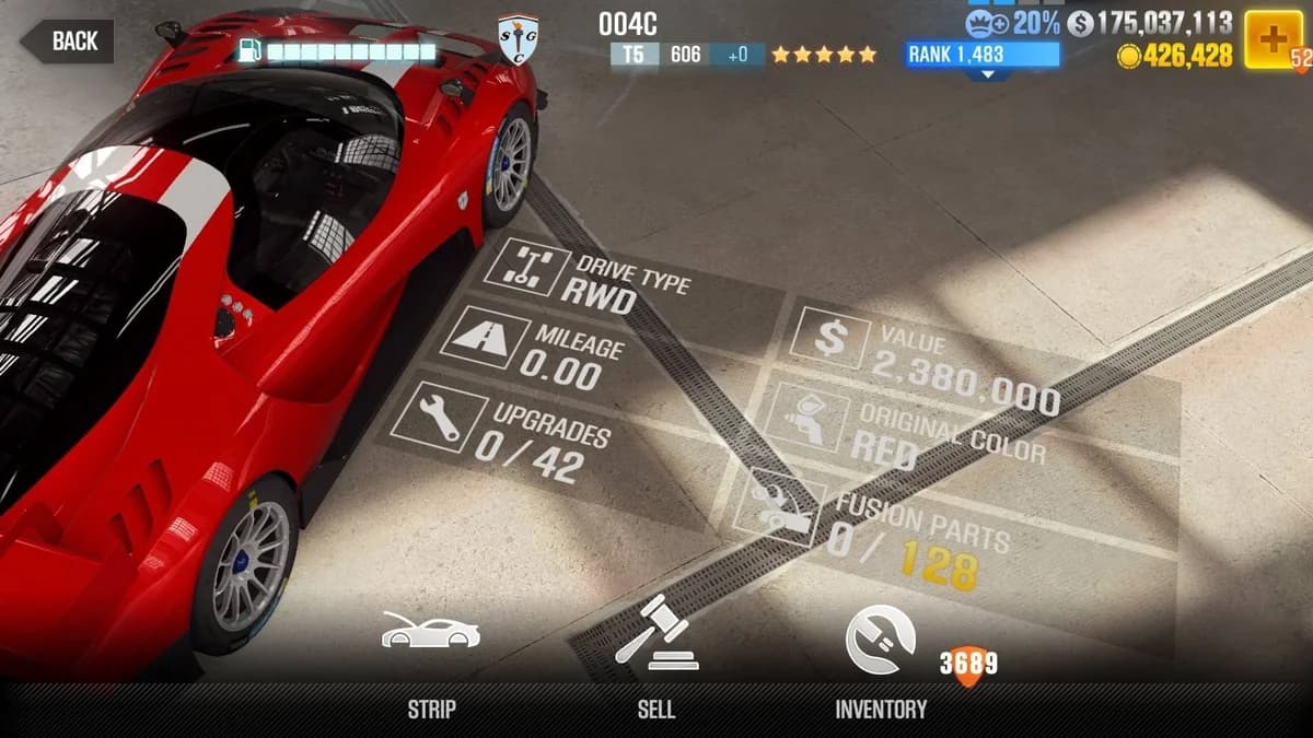 SCG 004C CSR2 fusion parts and upgrade breakdown, tier 5 gold star car