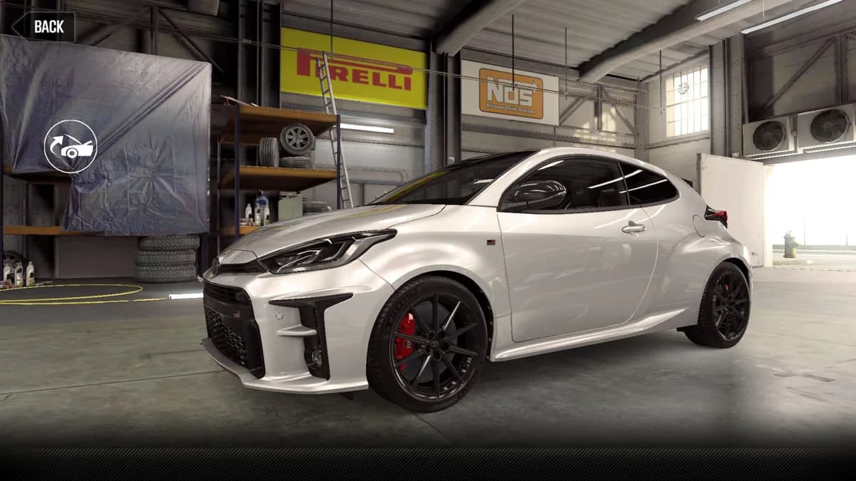 Toyota GR Yaris CSR2 season prize car in PlatinumWhitePearl