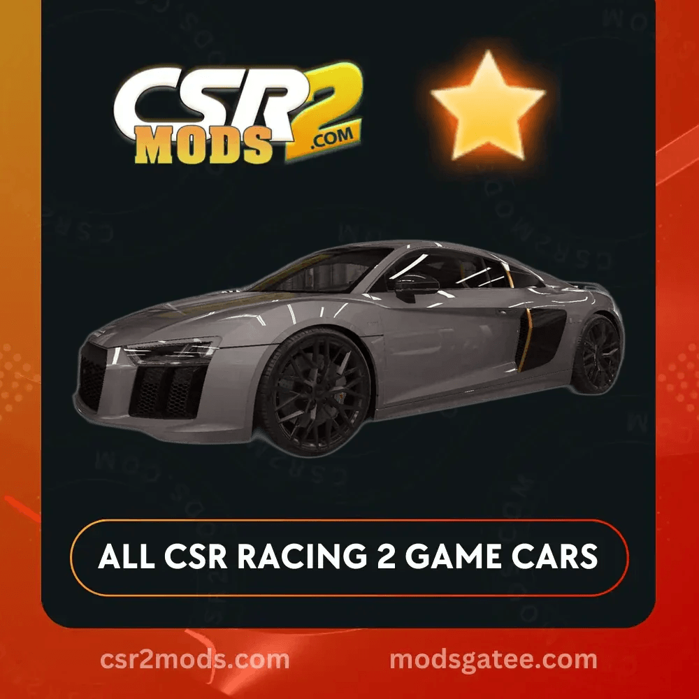 CSR2 Audi, R8 V10 Plus Coupe 2016 Gold Stars Car | CSR2 MODS