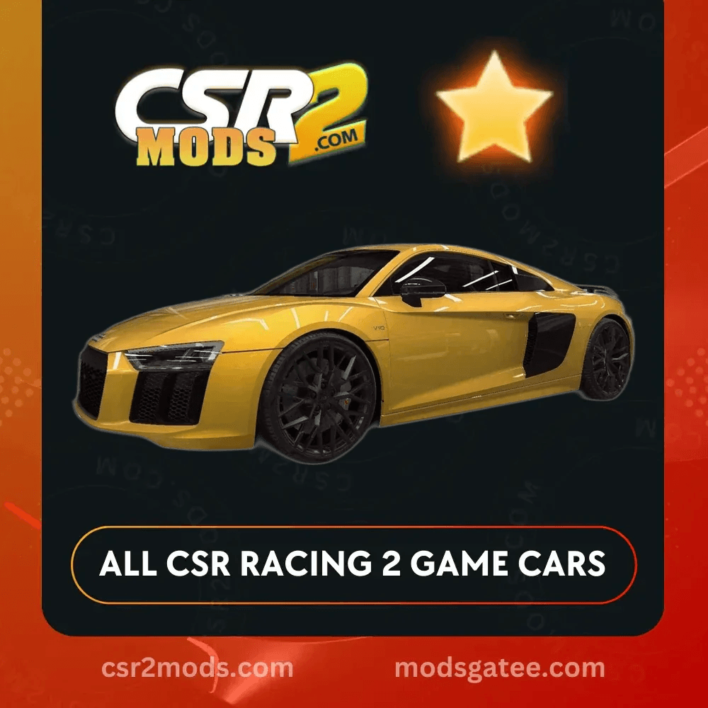 CSR2 Audi, R8 V10 Plus Coupe 2016 Gold Stars Car | CSR2 MODS