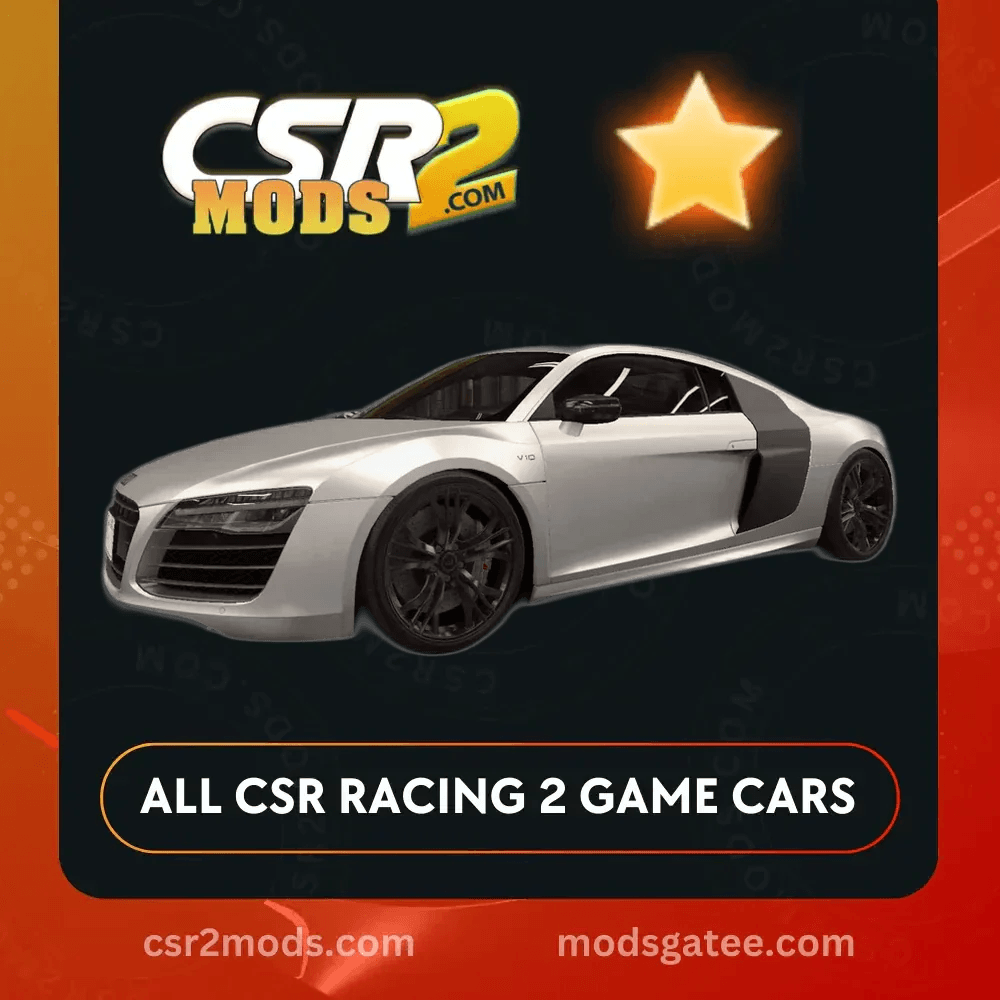 CSR2 Audi, R8 V10 Plus Coupe 2014 Gold Stars Car | CSR2 MODS