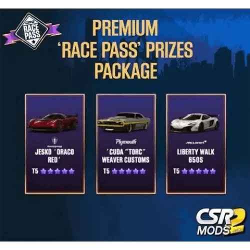 CSR2 RACE PASS SEASON 4 PREMIUM - CSR RACING 2 MODS