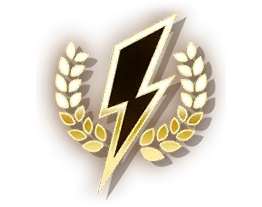Lightning bolt over a crypto coin