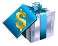 Gift box with a discount tag