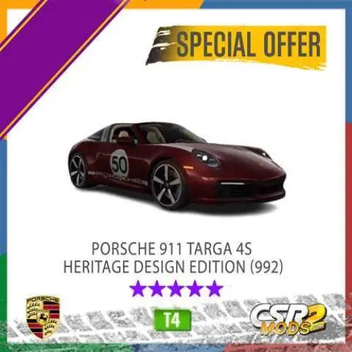 CSR2 Porsche 911 Targa 4S Heritage Design Edition CSR2 CARS CSR2 MODS SHOP