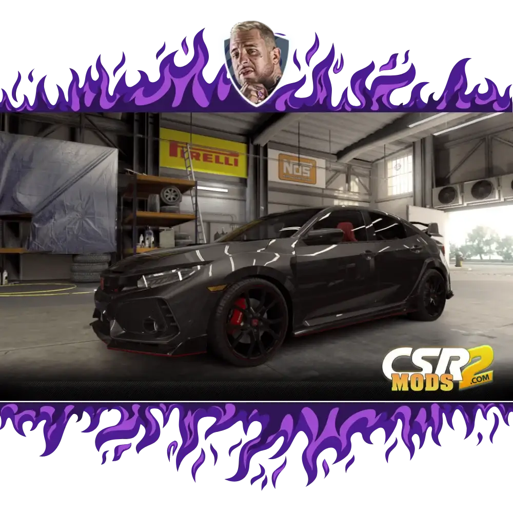 CSR2 Rico’s Civic Type R Purple Star’s - CSR RACING 2 MODS