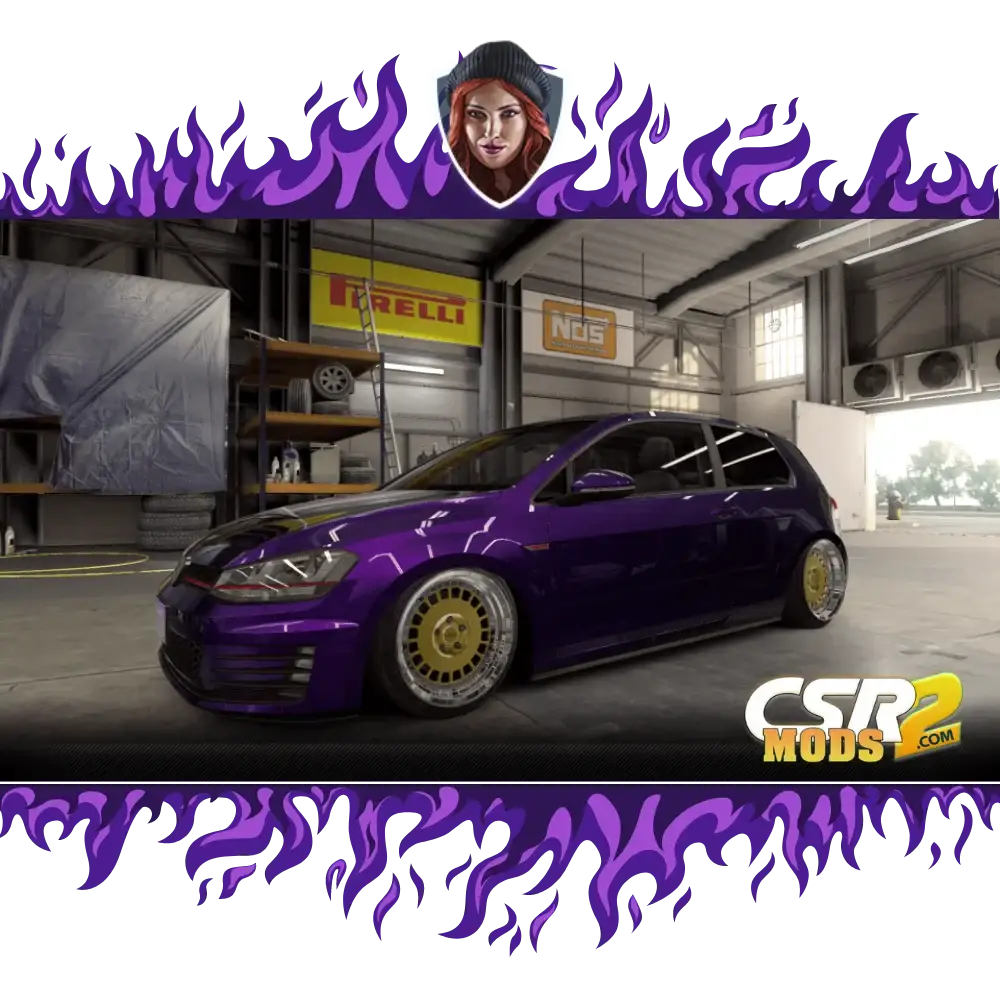 CSR2 Ruby Rose’s Golf GTI Purple Star’s - CSR RACING 2 MODS