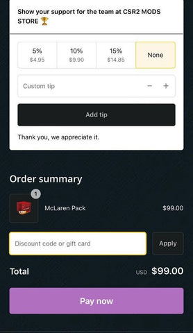 CSR2 MODS GIFT CARD