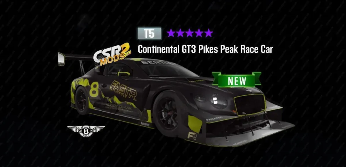 Continental GT3 Pikes Peak Race Car in CSR2
