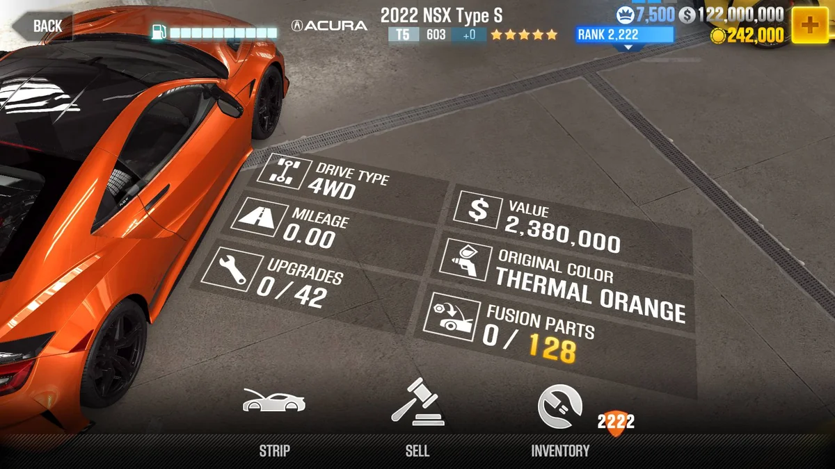 Acura 2022 NSX Type S CSR2 fusion parts and tune setup