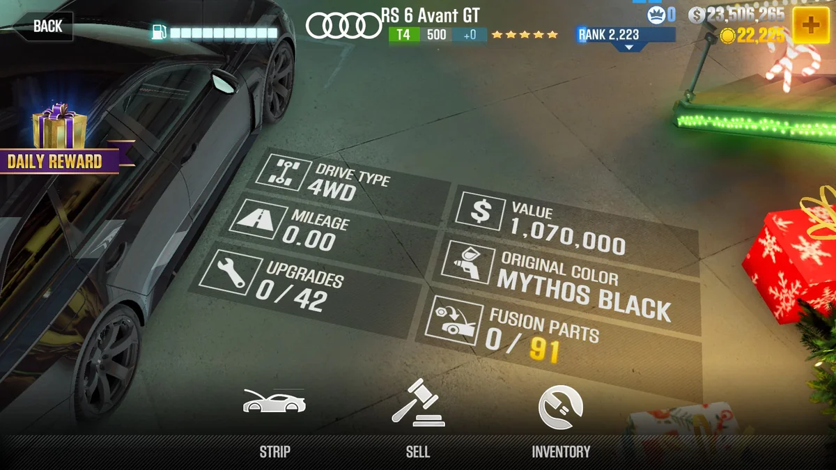 Audi RS 6 Avant GT CSR2 fusion parts and tune setup