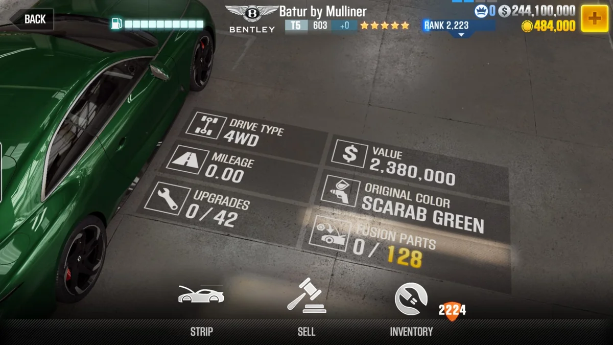 Bentley Batur by Mulliner CSR2 fusion parts and tune setup