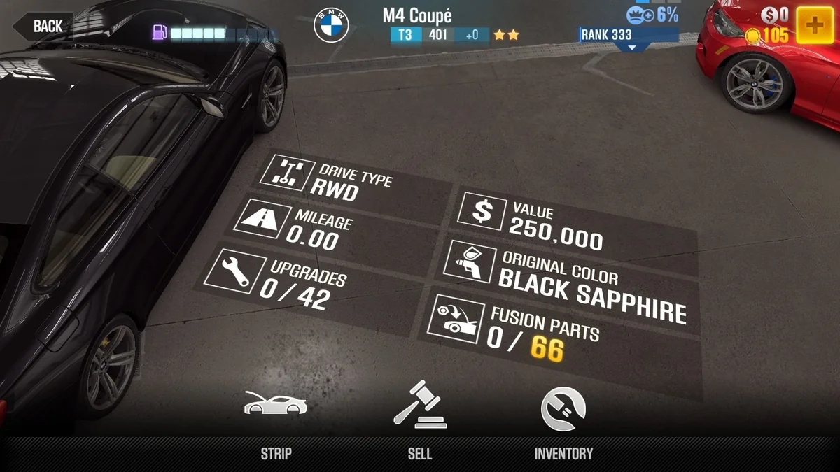 BMW M4 Coupe CSR2 fusion parts and tune setup