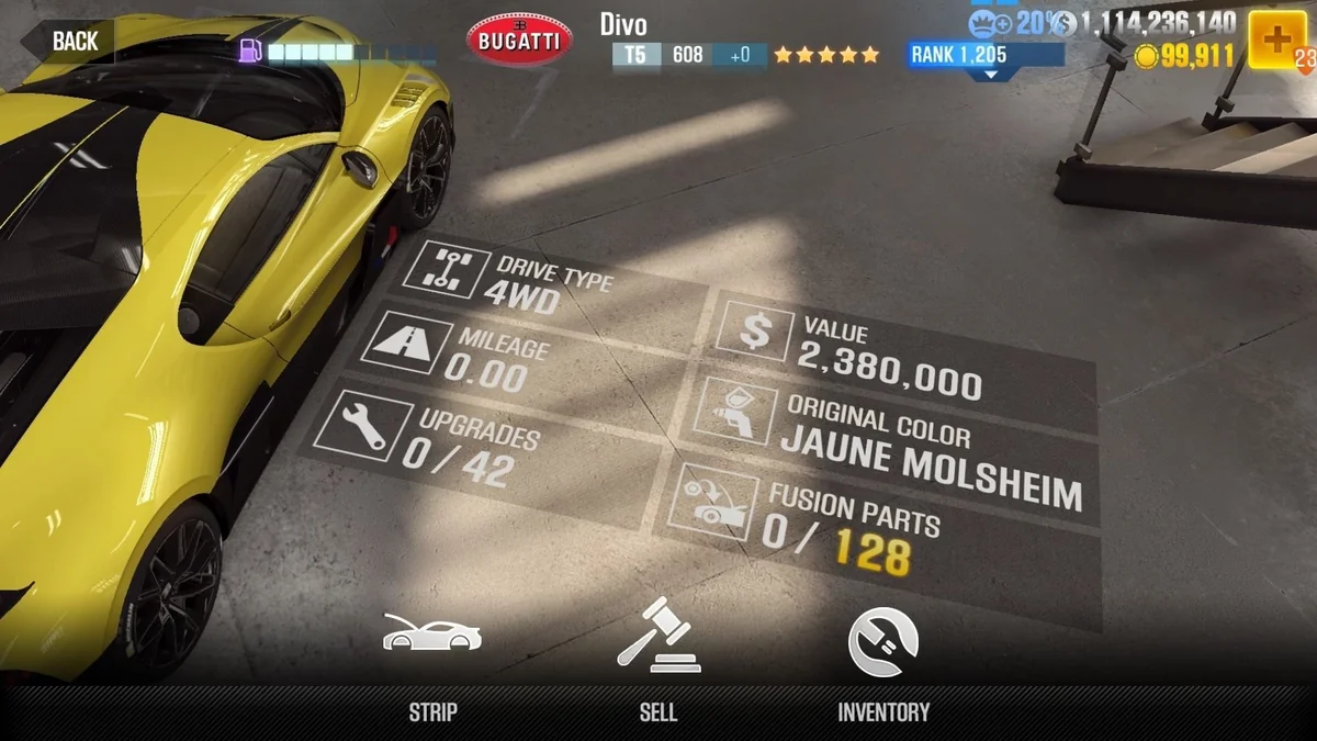 Bugatti Divo CSR2 fusion parts and tune setup