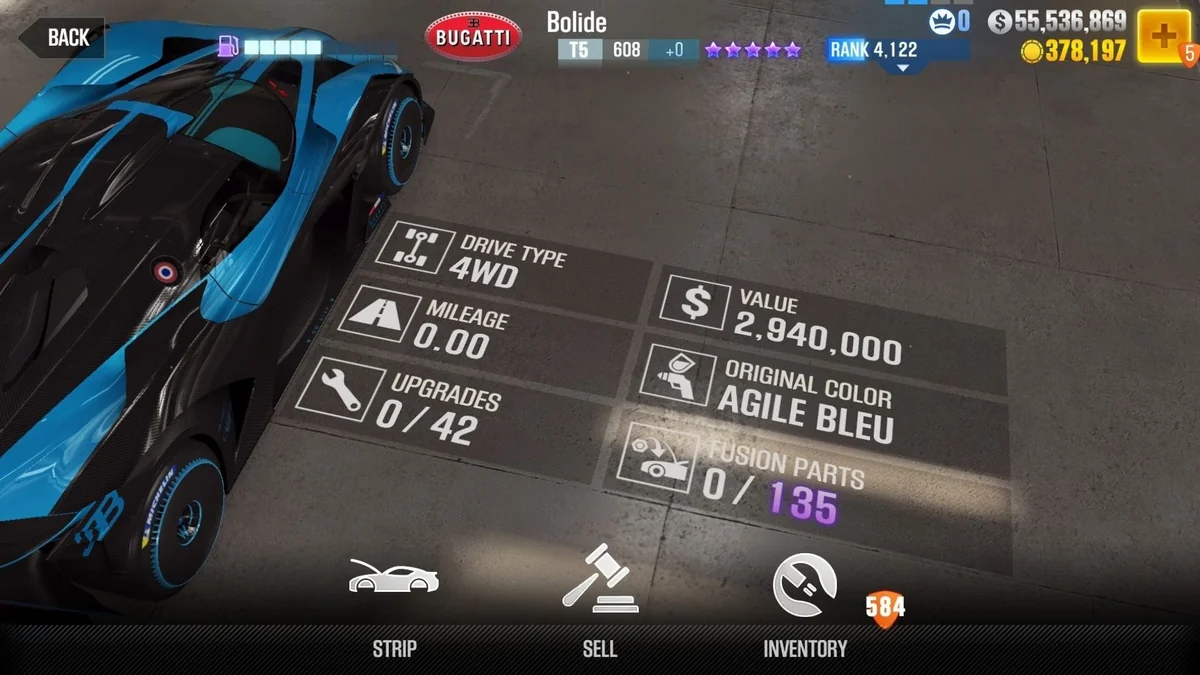 Bugatti Bolide CSR2 fusion parts and tune setup