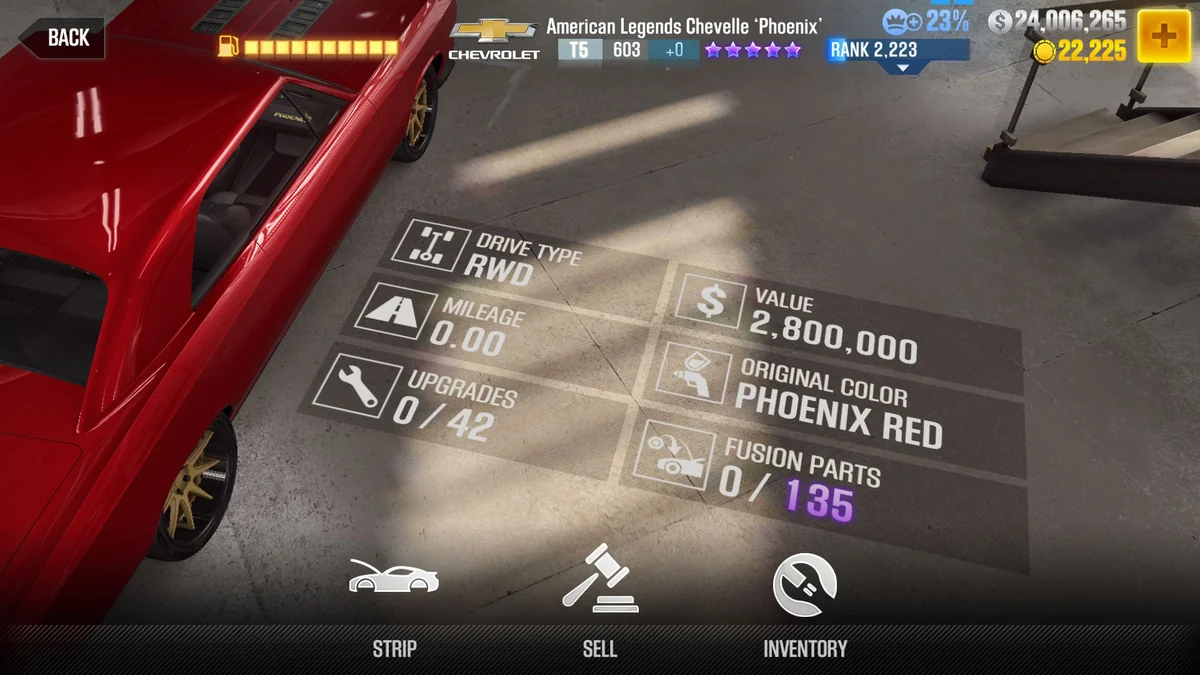 Chevrolet American Legends Chevelle ‘Phoenix’ CSR2 fusion parts and tune setup