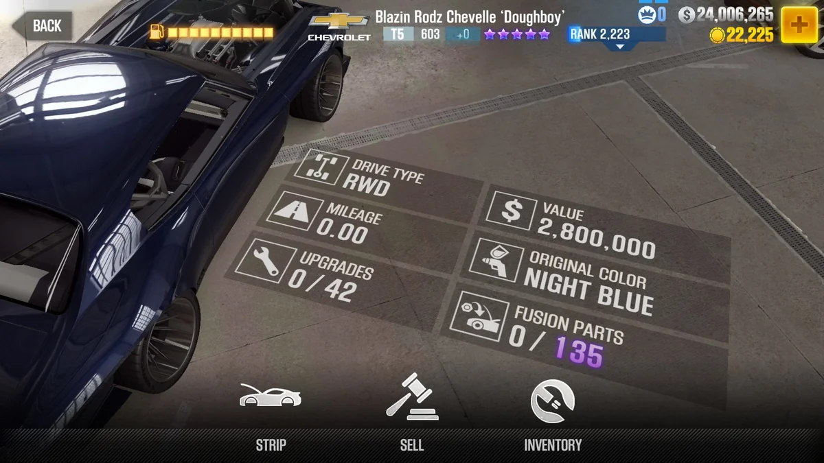 Chevrolet Blazin Rods Chevelle 'Doughboy' CSR2 fusion parts and tune setup