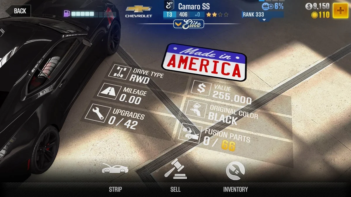 Chevrolet Camaro SS CSR2 fusion parts and tune setup