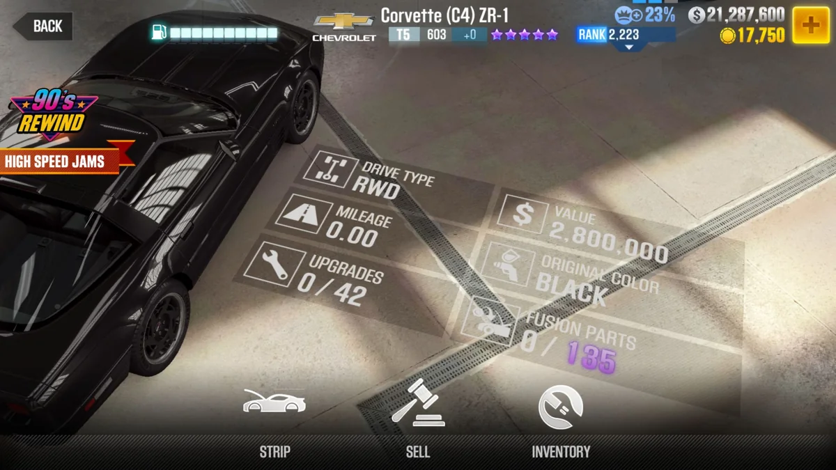 Chevrolet Corvette (C4) ZR-1 CSR2 fusion parts and tune setup