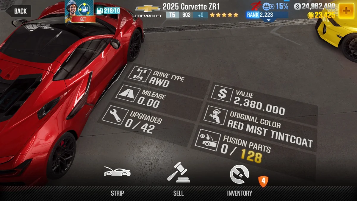 Chevrolet 2025 Corvette ZR1 CSR2 fusion parts and tune setup