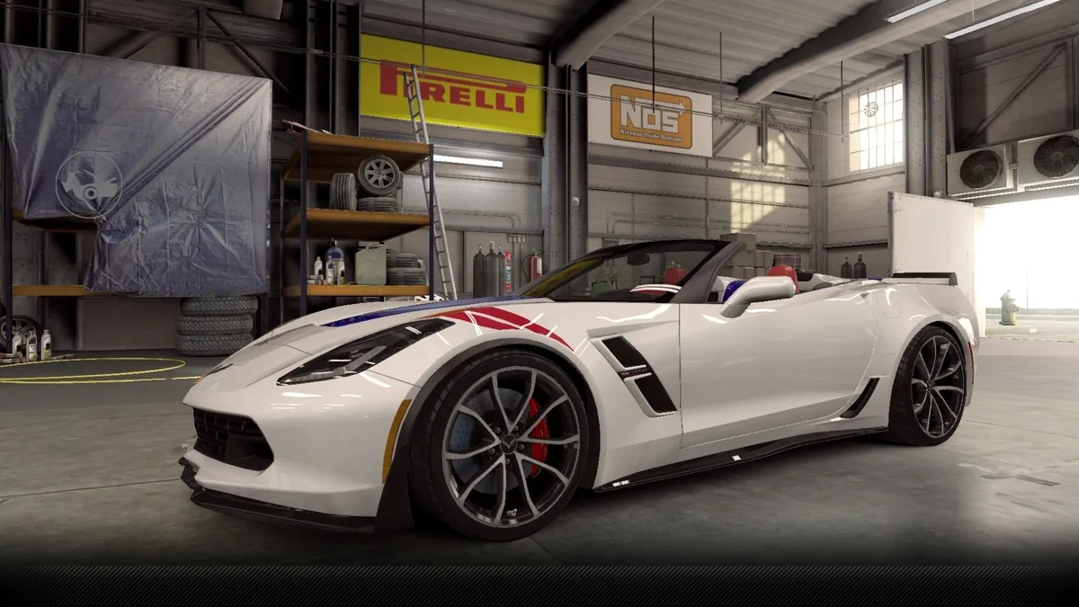 CSR2 Chevrolet Corvette Grand Sport Convertible Purple Stars Car