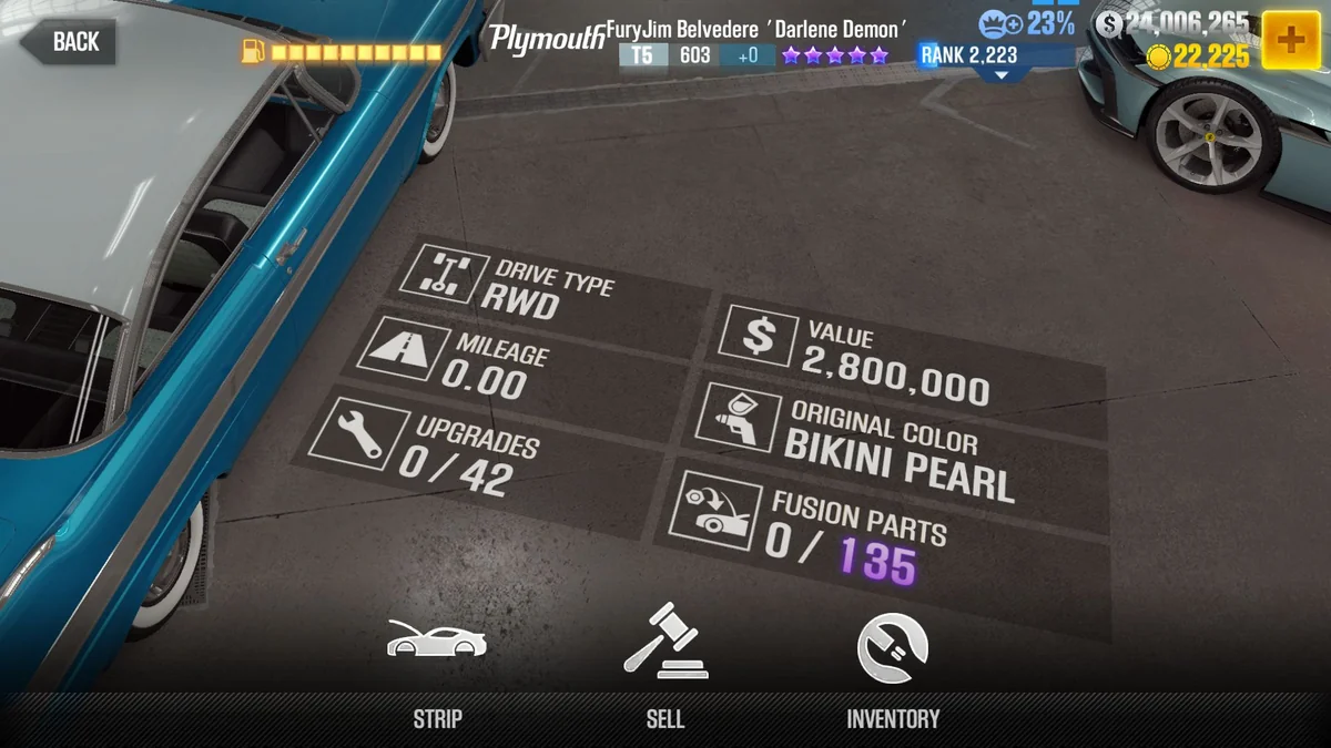 Chevrolet Garret's Rod Shop Camaro Z28 'Slammer' CSR2 fusion parts and tune setup