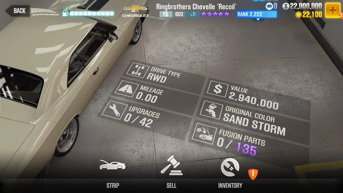 Chevrolet Ringbrothers Chevelle 'Recoil' CSR2 fusion parts and tune setup