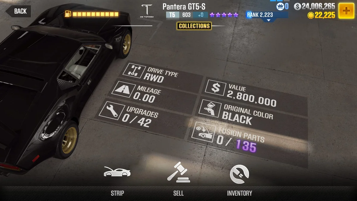 De Tomaso Pantera GT5-S CSR2 fusion parts and tune setup